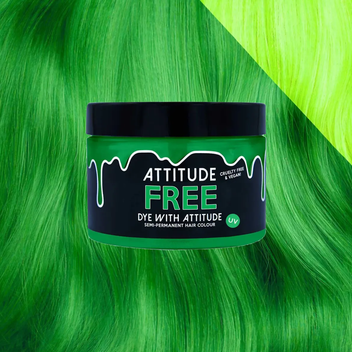 Attitude Free Uv Green 135ml Hair Dye