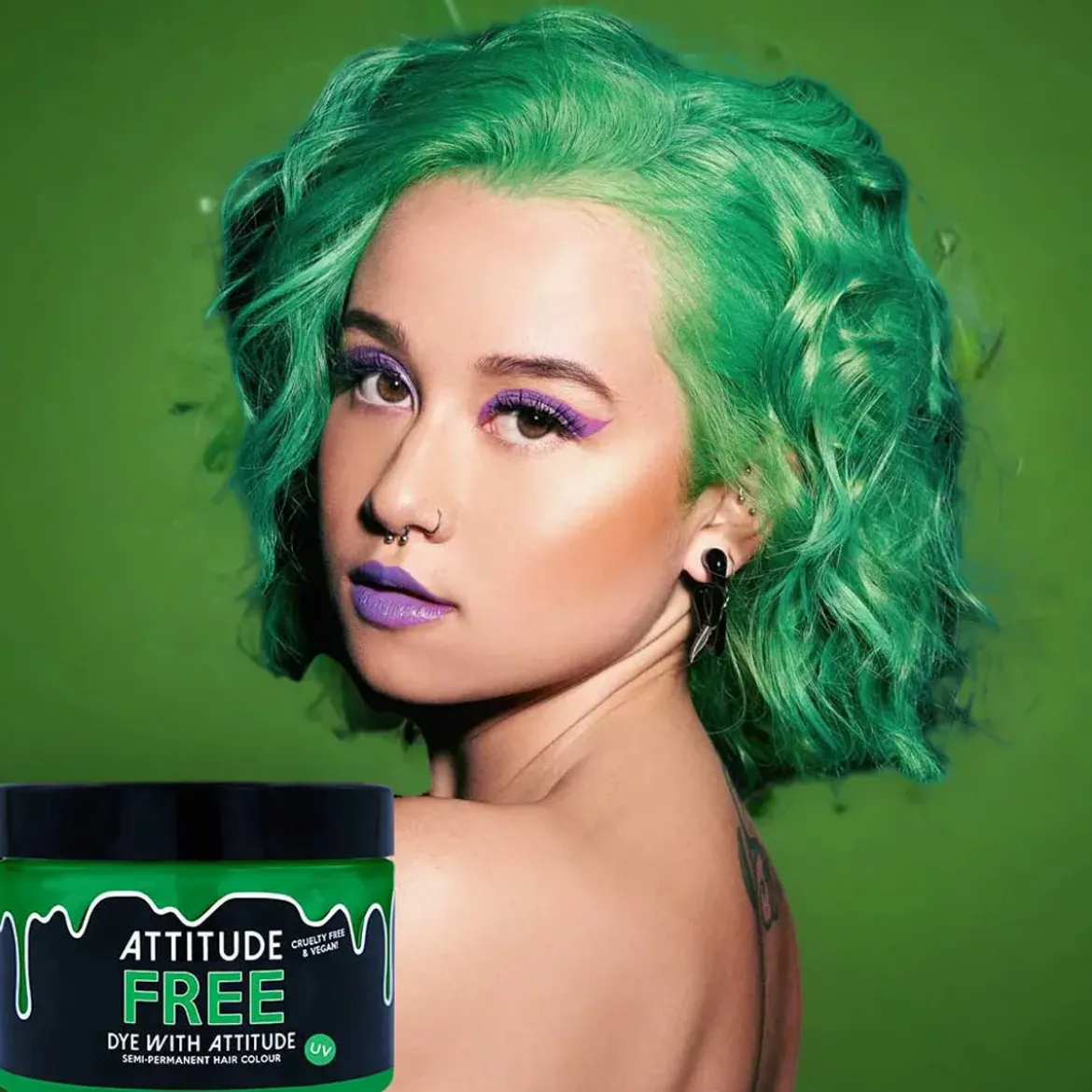 Attitude Free Uv Green 135ml Hair Dye