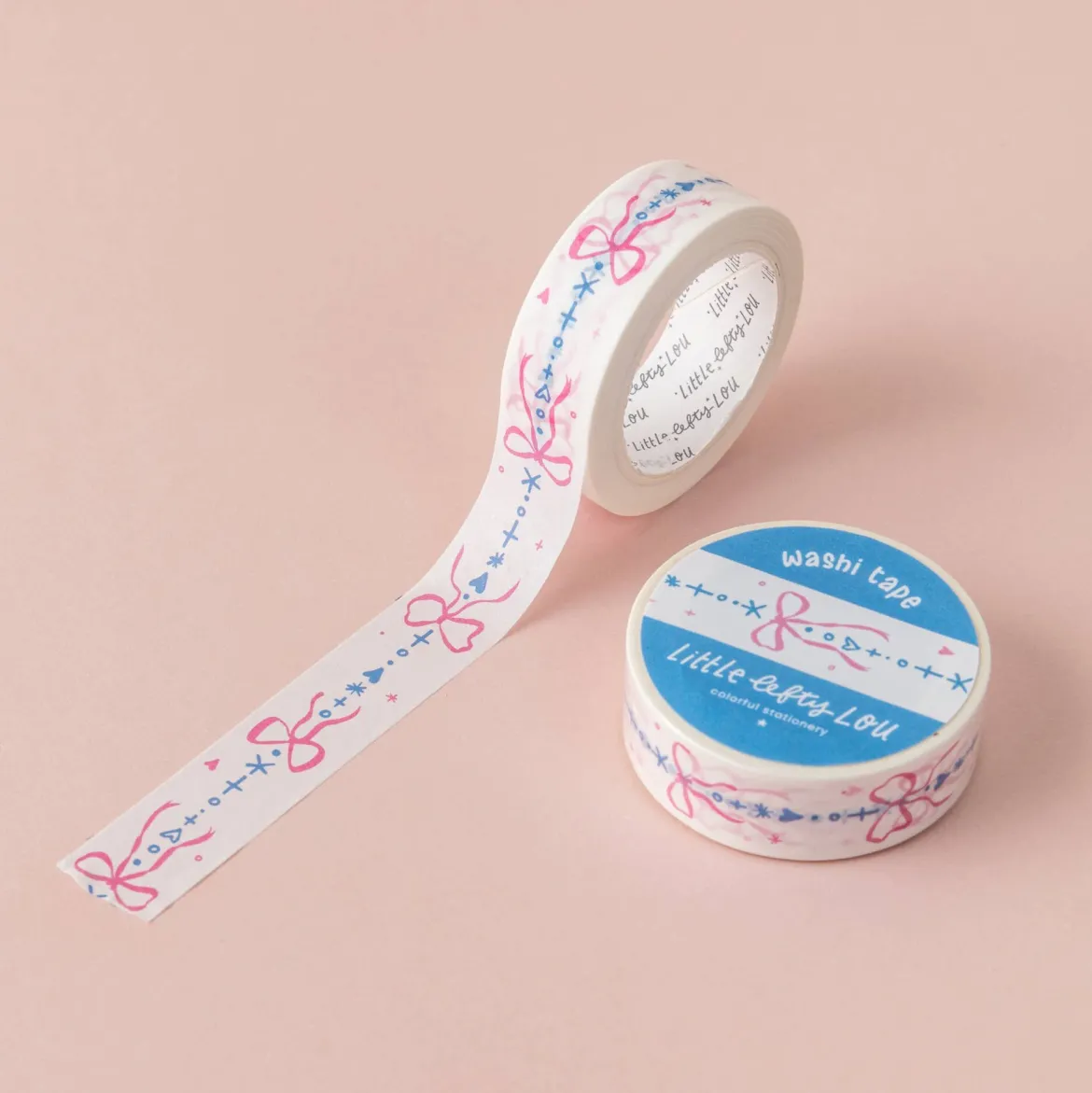 Bows Border Blue & Pink Washi Tape