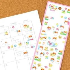 Cutie Happy Stickers - Hawaiian Hamster