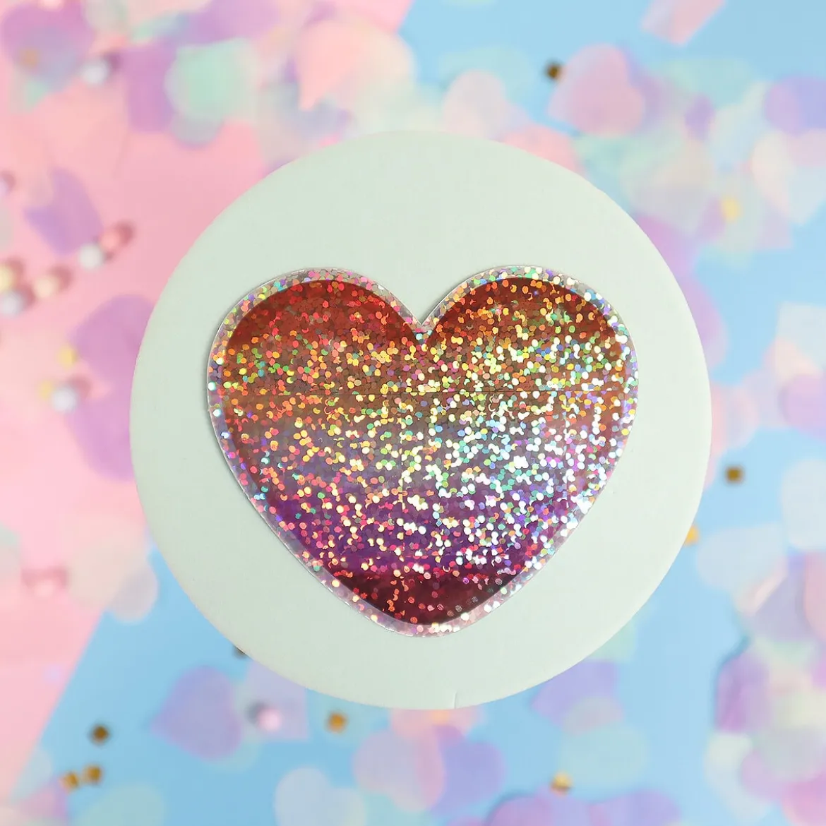 Glittrig sticker lesbian heart