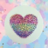 Glittrig sticker poly heart