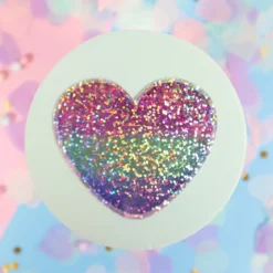 Glittrig sticker poly heart