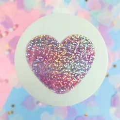 Glittrig sticker trans heart