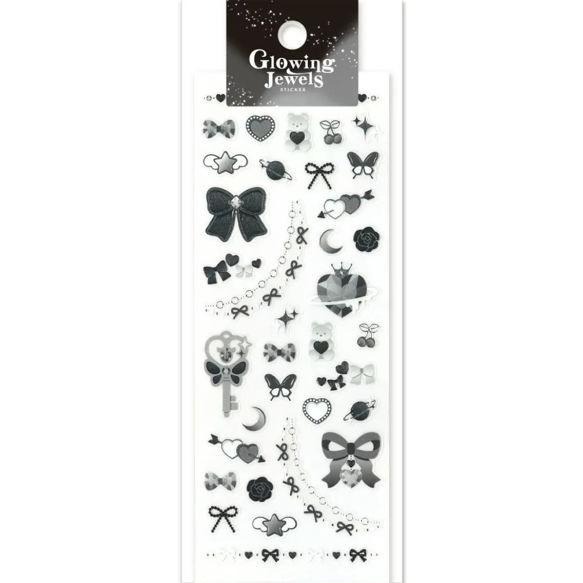 Glowing Jewels Stickers - Noir