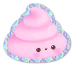Holografisk sticker - Rosa Bajs