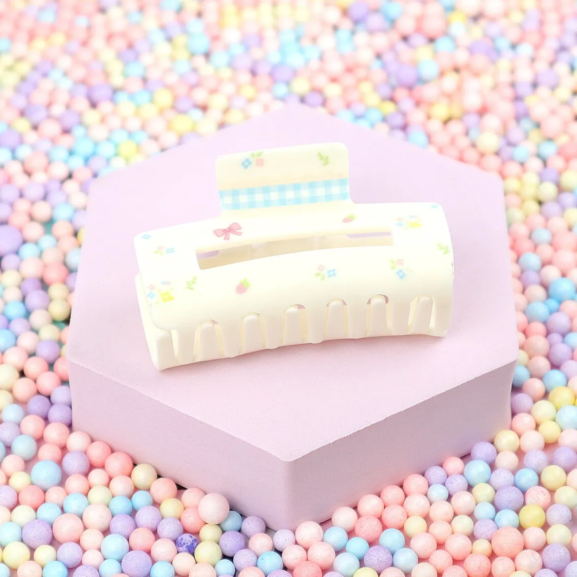 Hårklämma - Gingham Bows Cream