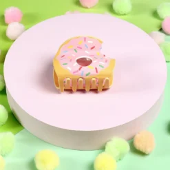 Hårklämma - Rosa donut med bett
