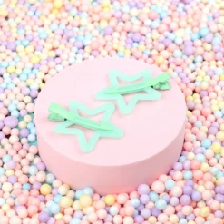 Hårklämmor 2-pack - Dusky Stars Green