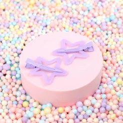 Hårklämmor 2-pack - Dusky Stars Purple