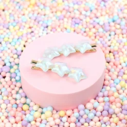 Hårklämmor 2-pack - Pearl Chubby Stars