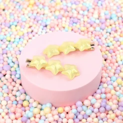 Hårklämmor 2-pack - Yellow Chubby Stars