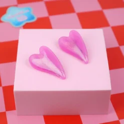 Hårspännen 2-pack - Rosa Glittriga Hjärtan