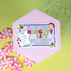 Julig sticker - On the Naughty List