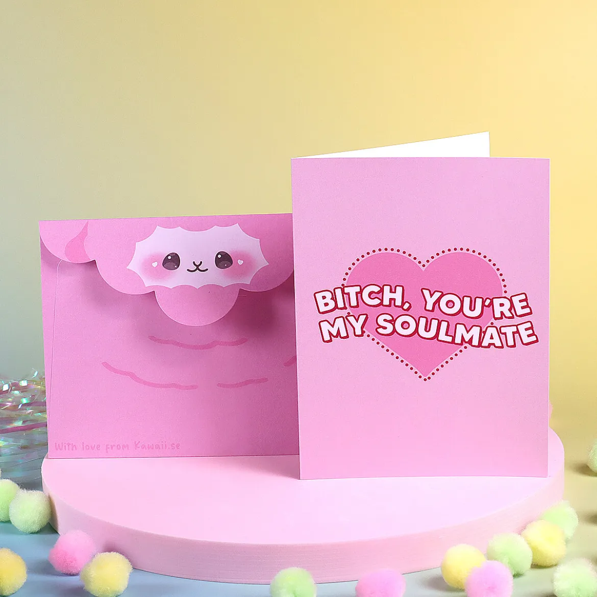 Kort med kuvert - Bitch, you´re my soulmate