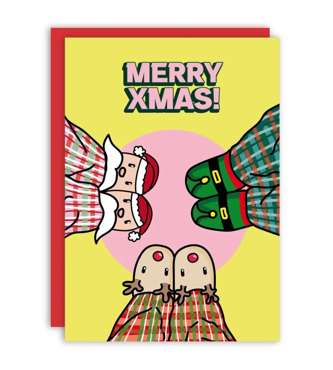Kort med kuvert - Merry Xmas Slippers