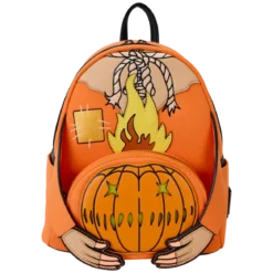 Loungefly Mini Backpack, Trick ´R Treat Flaming Pumpkin Head