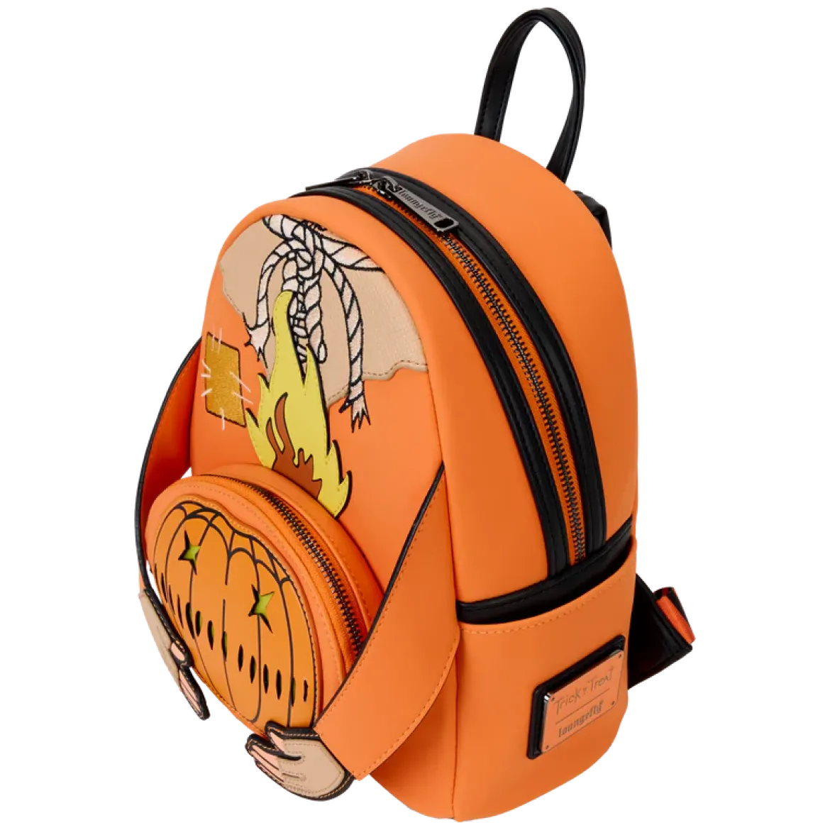 Loungefly Mini Backpack, Trick ´R Treat Flaming Pumpkin Head