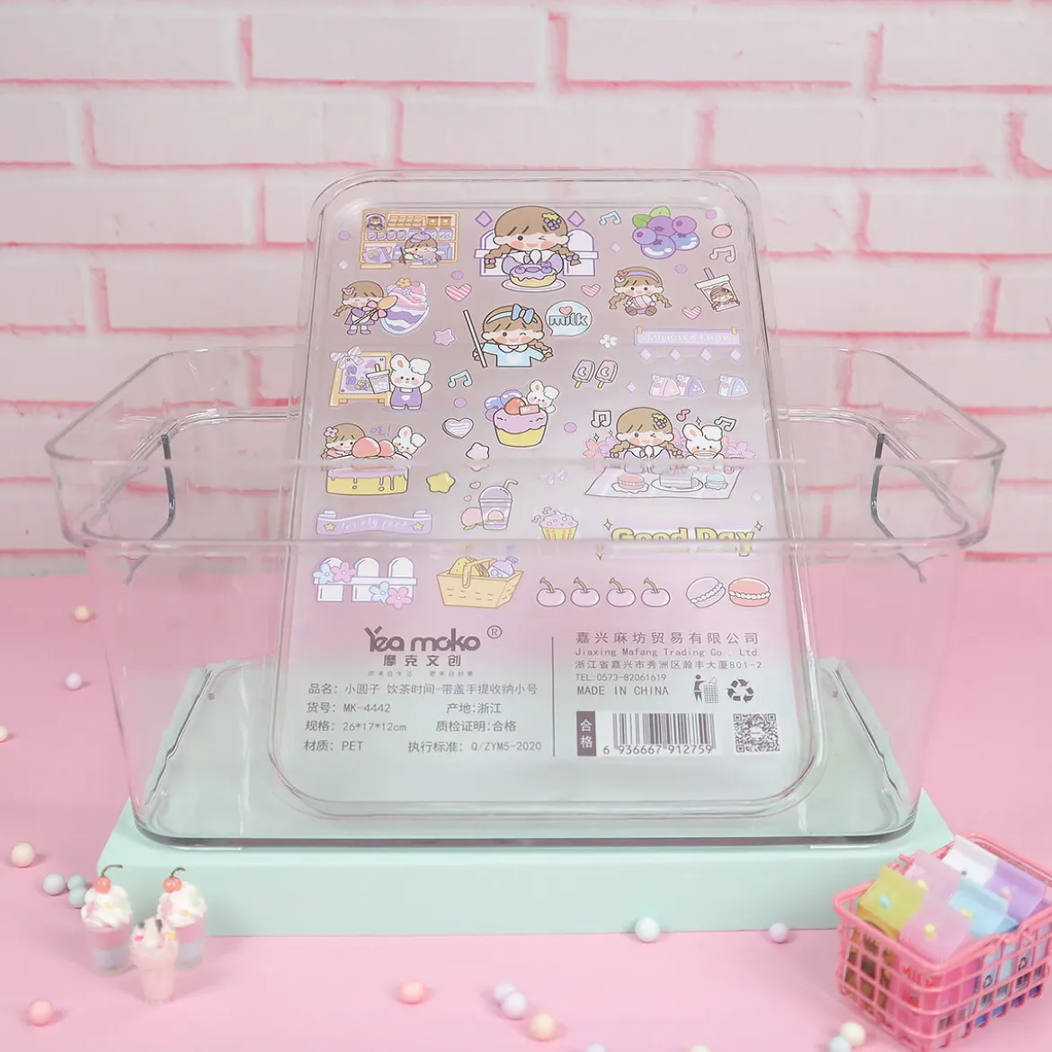 Milk Tea Shop plastlåda med stickers