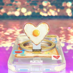Mobilskal med Magsafe Phone Grip - Egg Heart Sandwich