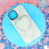 Mobilskal med Magsafe Phone Grip - Pastel Tartan Heart