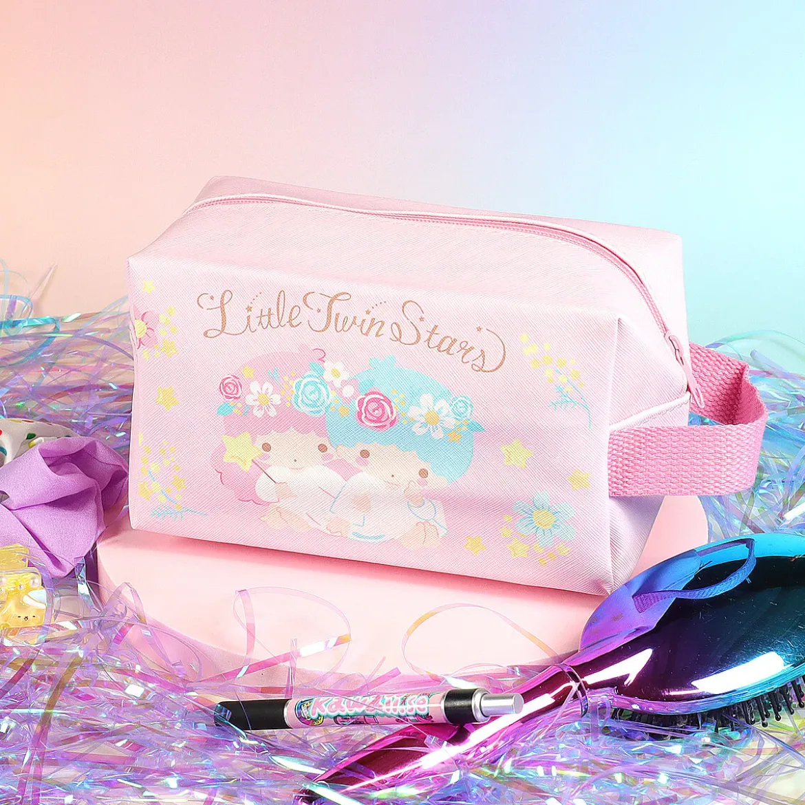 Necessär med handtag - Little Twin Stars med blommor