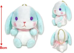 Plushie-hänge blåvit kanin, Poteusa Loppy Kanon-chan
