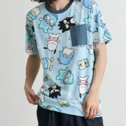 Pocket T-shirt - Sanrio Characters Blue