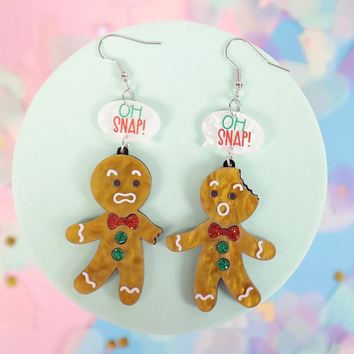 Örhängen - Melerad pepparkaksgubbe ´Oh Snap!´