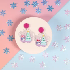 Örhängen - Snögubbe och julgran