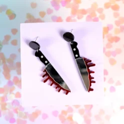 Örhängen - Svart blodig kniv