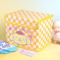 Rutig gul låda med lock - Cute Pompompurin