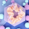 Scrunchie - Blushy Pink & Purple Bows