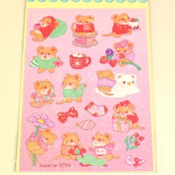 Stickersark A6 - Festive mice