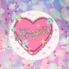Stor glittrig sticker Fragile