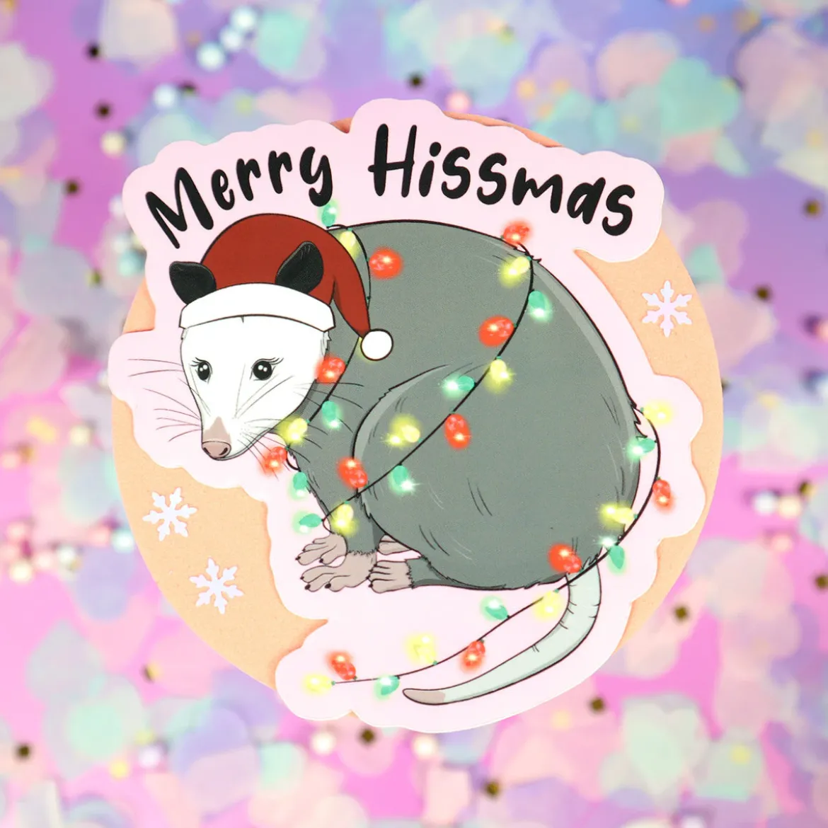 Stor sticker opossum hissmas