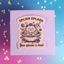 Stor sticker - Splish splash cat