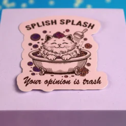 Stor sticker - Splish splash cat