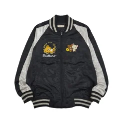 Sukajan Jacket - Rilakkuma Black/Silver