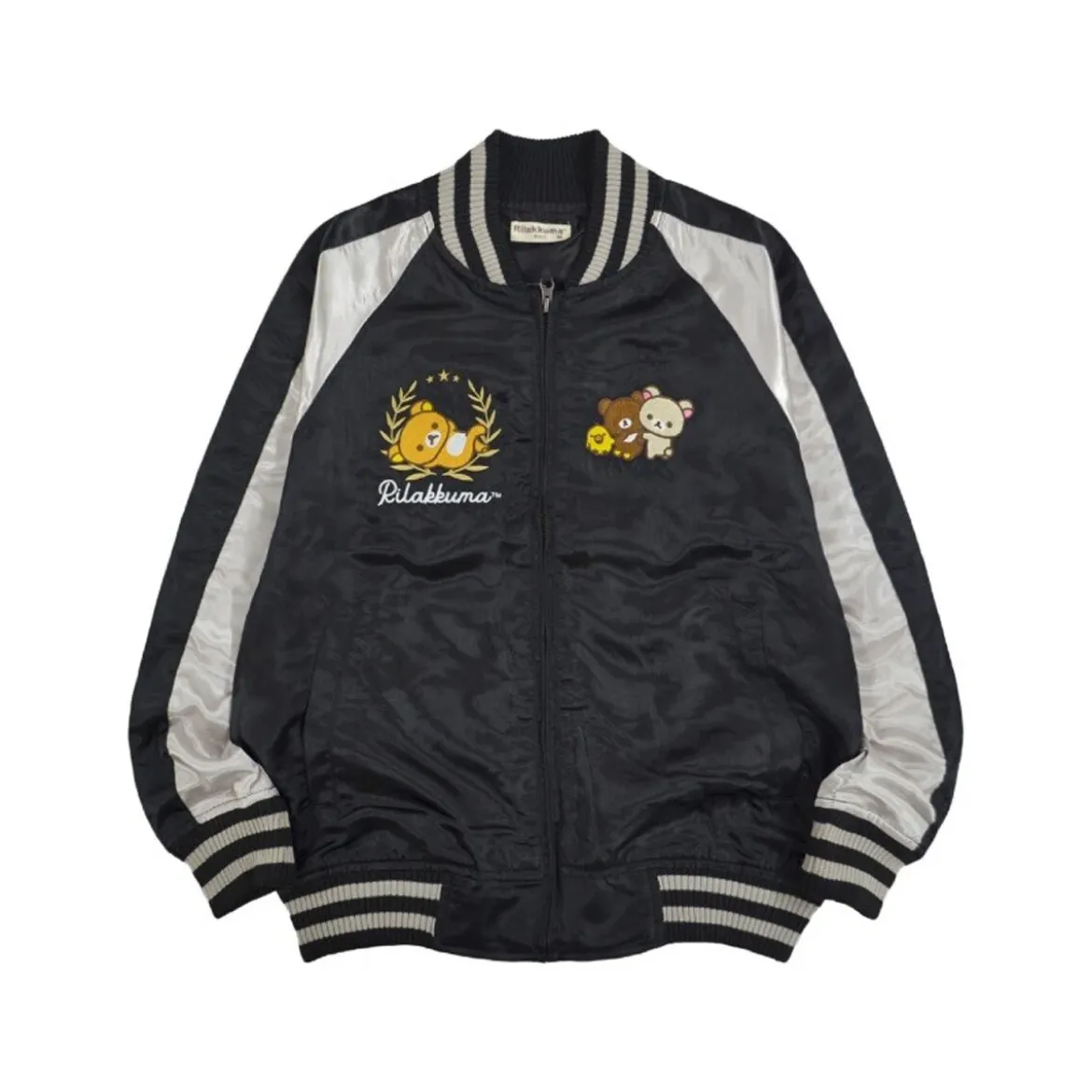 Sukajan Jacket - Rilakkuma Black/Silver