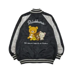Sukajan Jacket - Rilakkuma Black/Silver