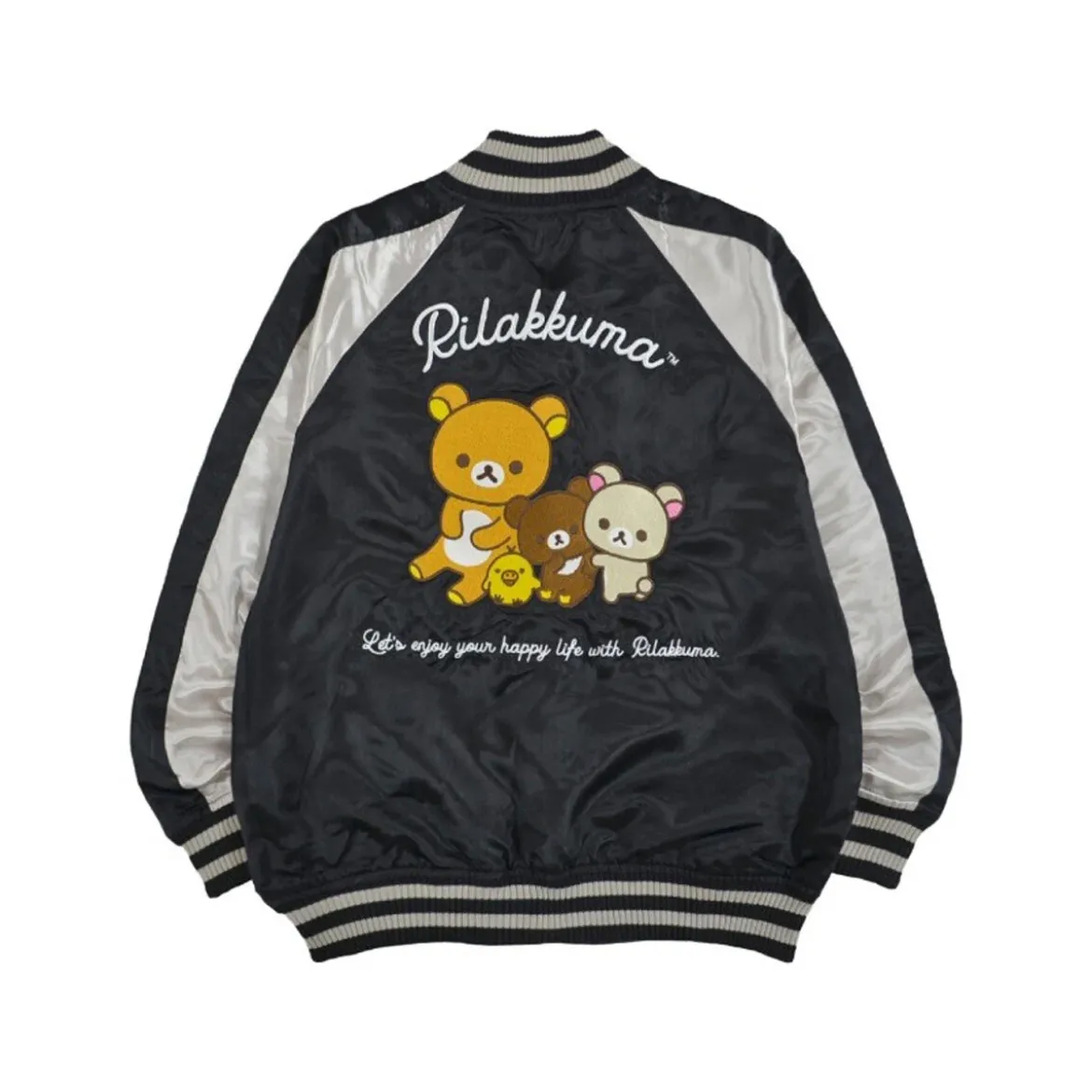 Sukajan Jacket - Rilakkuma Black/Silver
