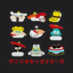 T-Shirt - Sanrio Characters Sushi Black