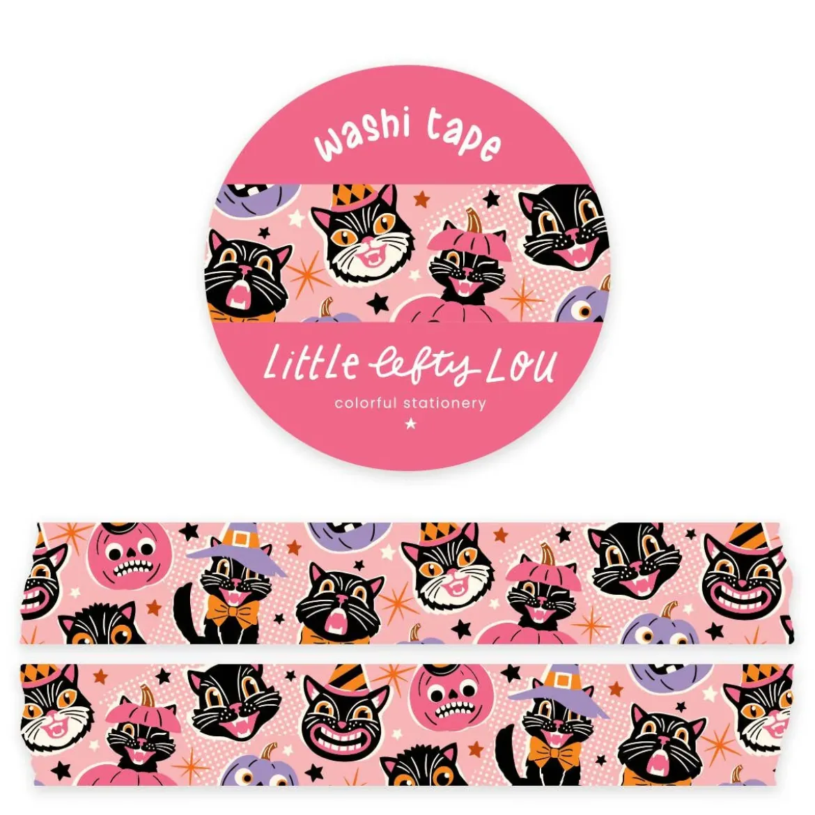 Vintage Halloween Washi Tape Pink
